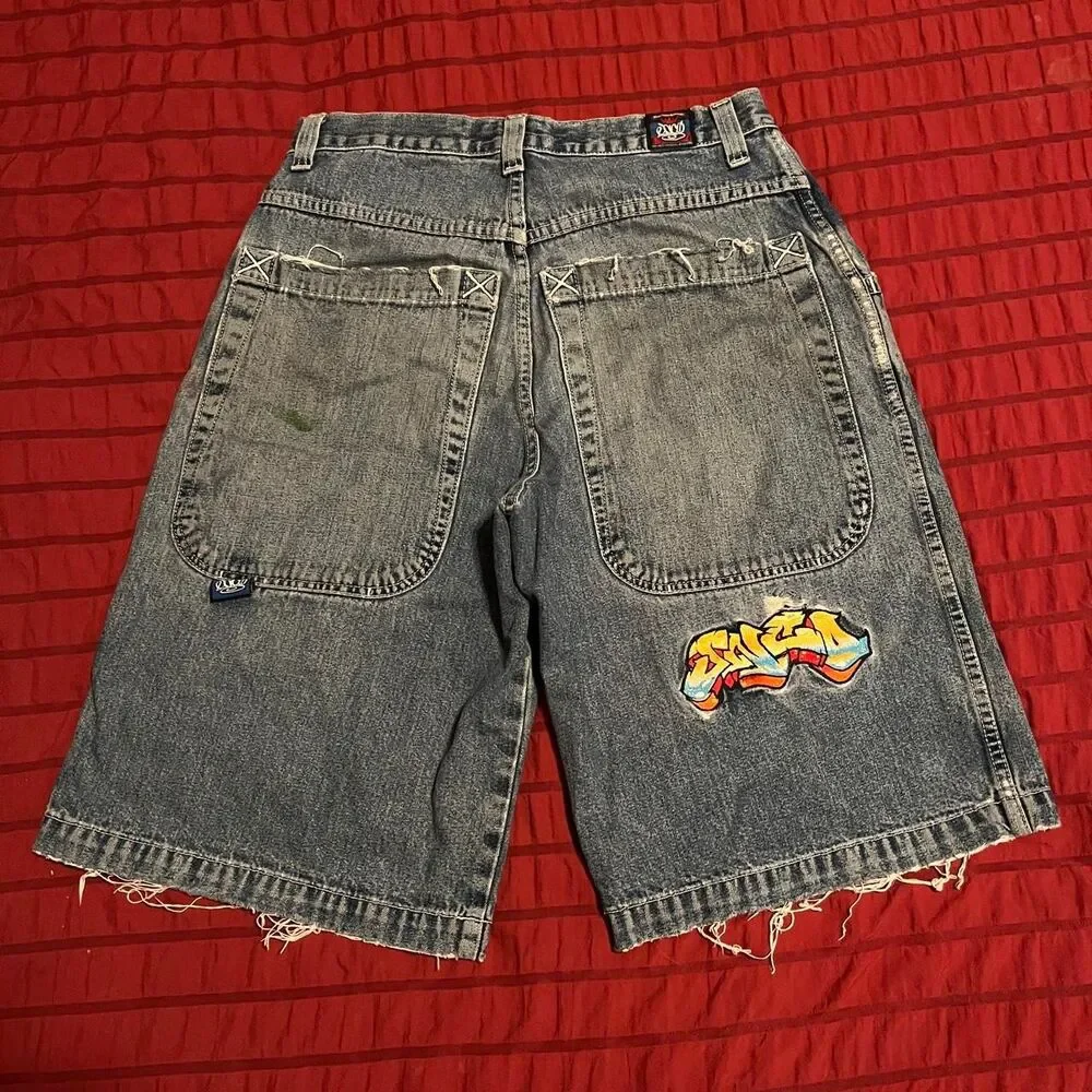 Vintage 90s Lofty Fit Baggy JNCO Jorts Large Barrel Pocket Carpenter denim short